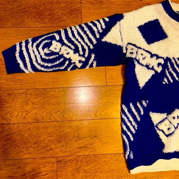 Y2K Abstract Oversized Round Neck SweaterUnisex